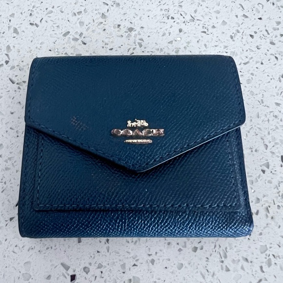 Authentic Coach Wallet Trifold WOMENS Wallet EUC Blue - Picture 1 of 7